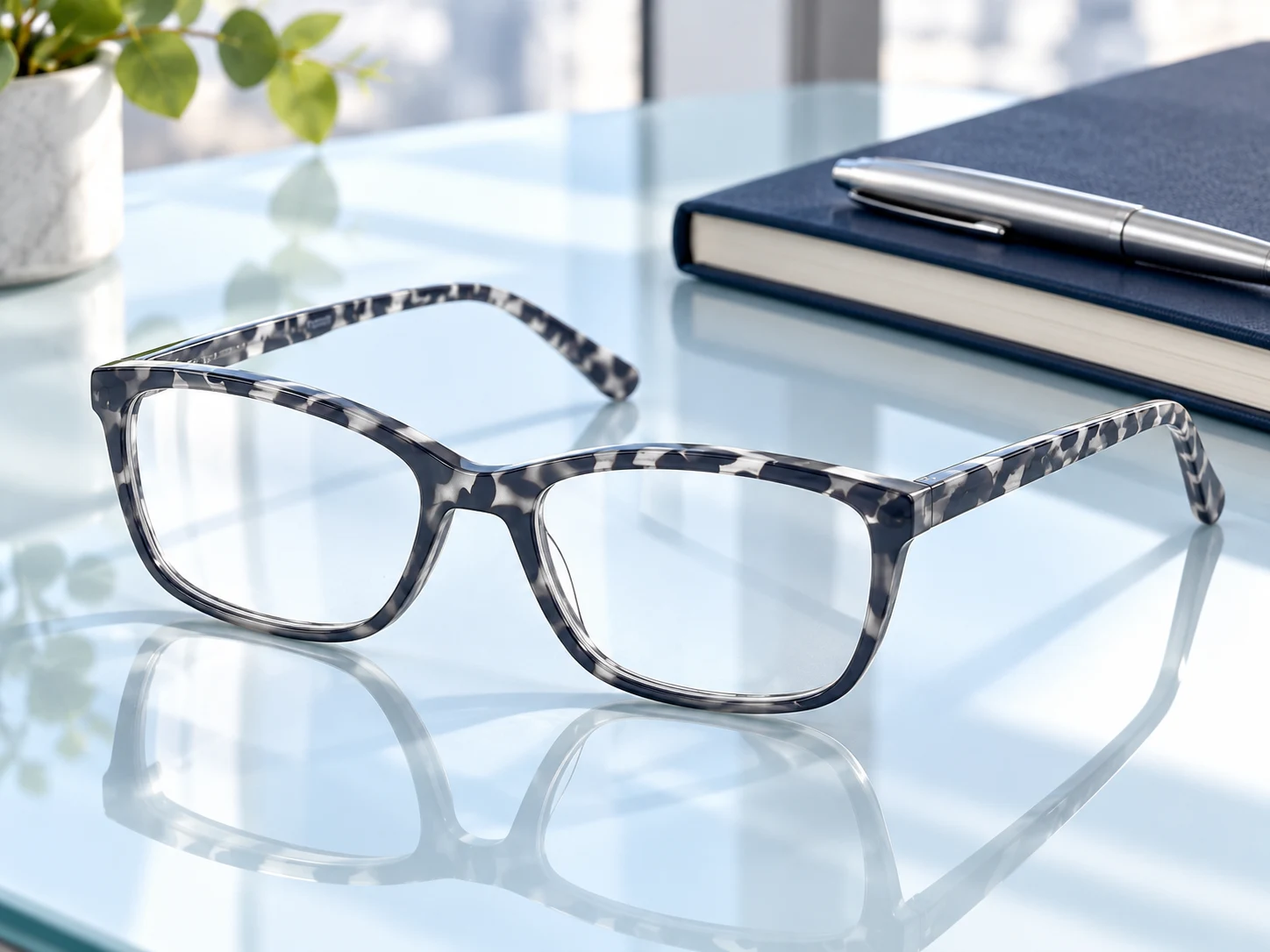 AI campaign based on JUNLIAN Reading Glasses: The modern desk